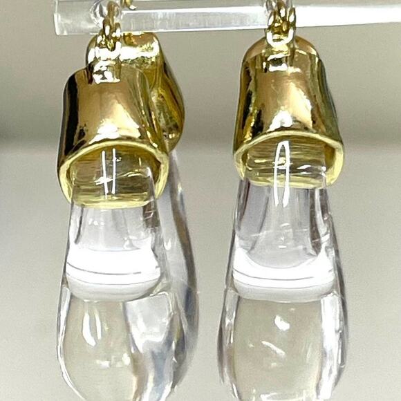 NEW Earrings Hoops Clear Acrylic Organic Lucite Hoop Pierced Lot j11 - Picture 4 of 5